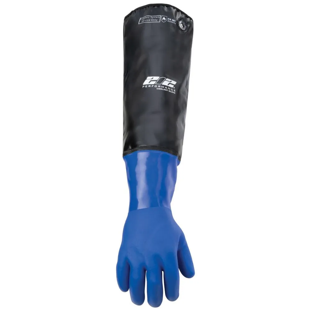 212 Performance BSHRC-03-010 Heat and Liquid Resistant Elbow Length Protective Gloves, Large Blue;Black