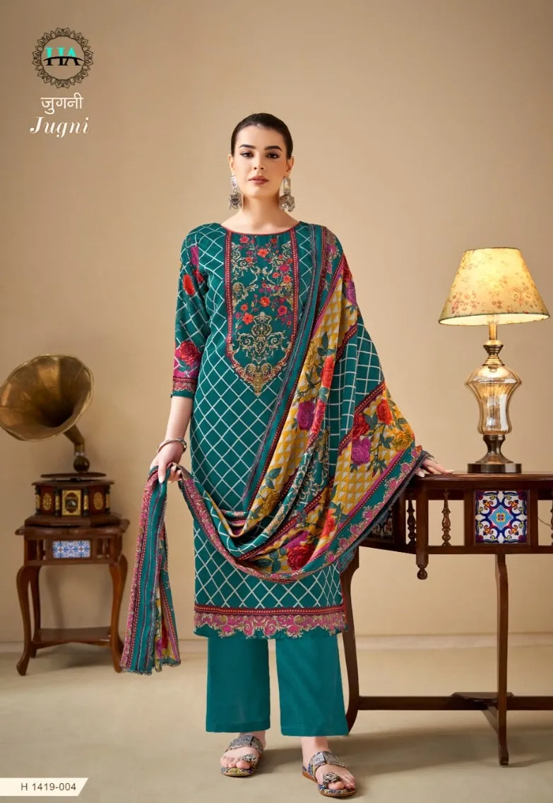 Alok Suits Jugni Pure Hand Weave Jeqaurd Embroidery Wholesale Salwar Kameez