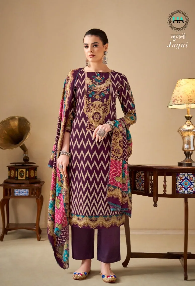 Alok Suits Jugni Pure Hand Weave Jeqaurd Embroidery Wholesale Salwar Kameez