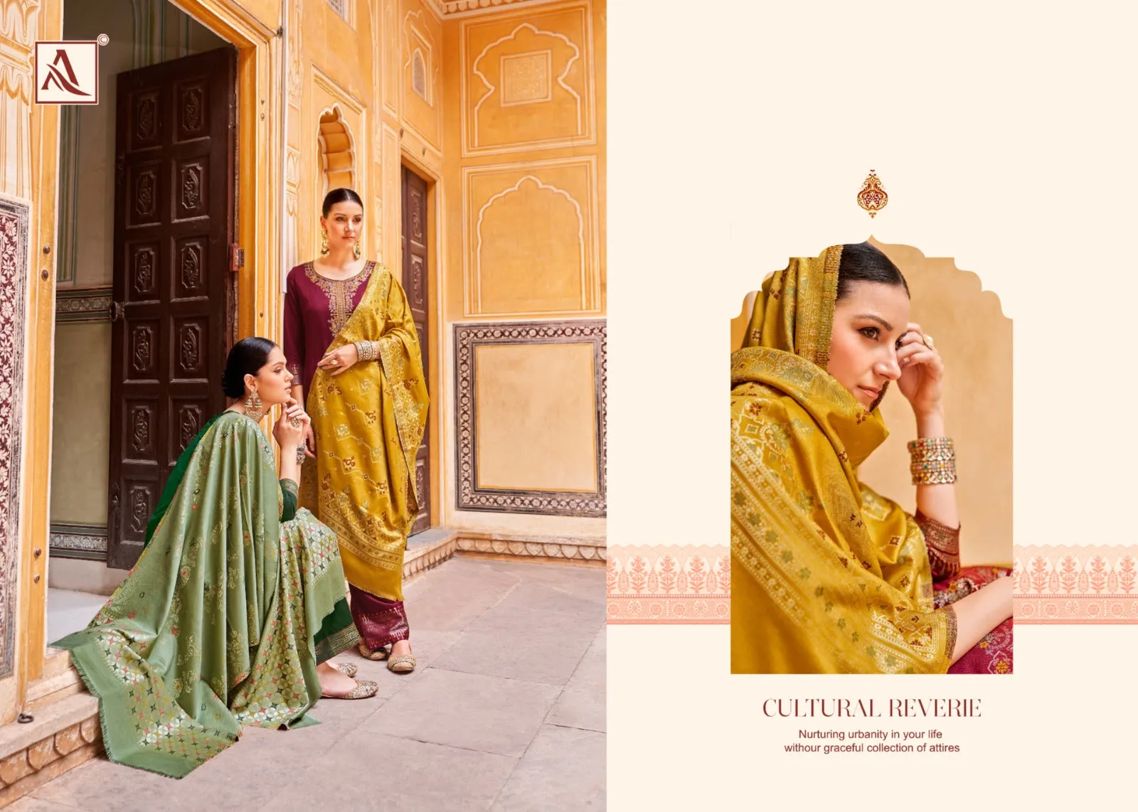 Alok Suits Zardoshi Pure Pashmina Jacquard Designer Pattern Salwar Suit