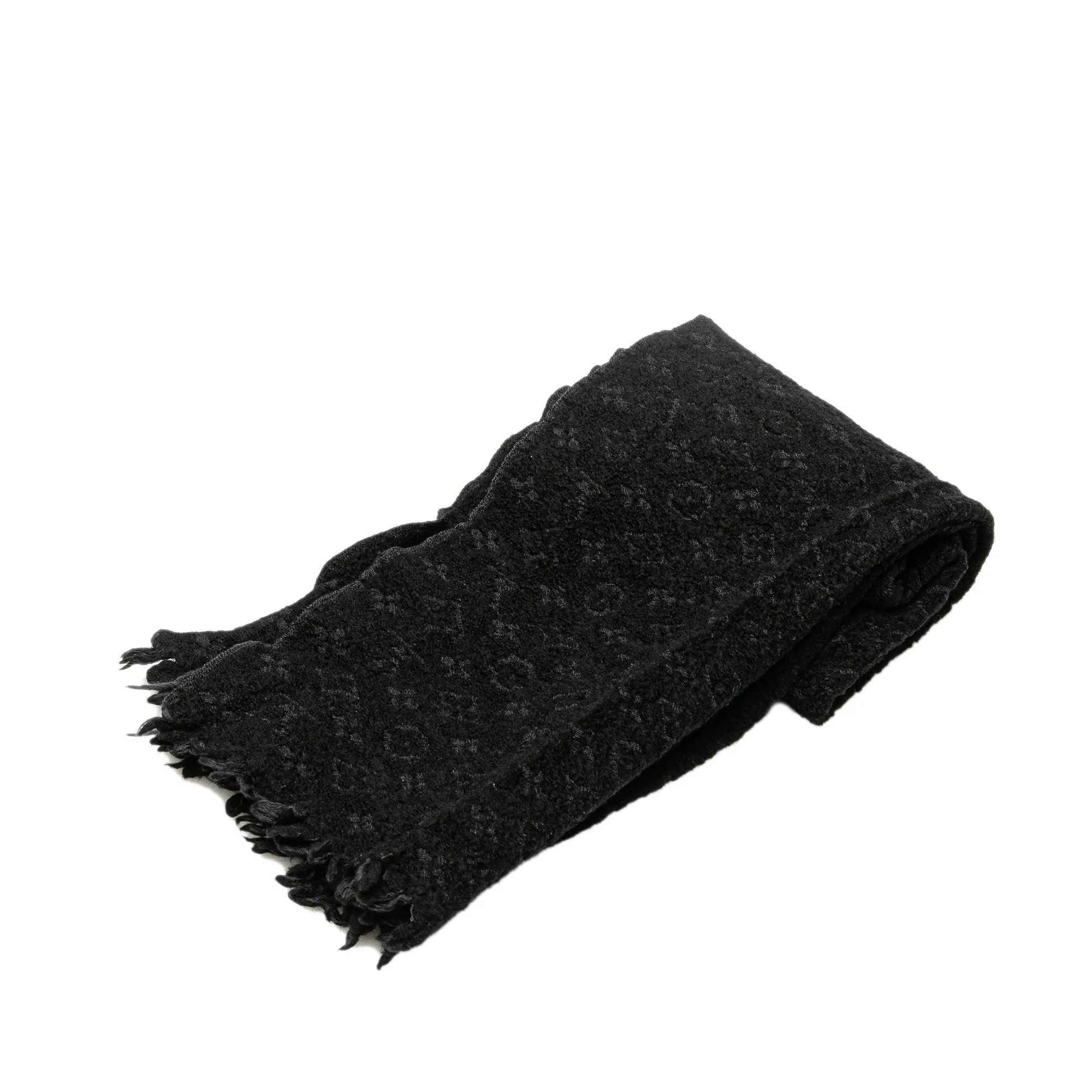 Black Louis Vuitton Monogram Classic Wool Scarf Scarves