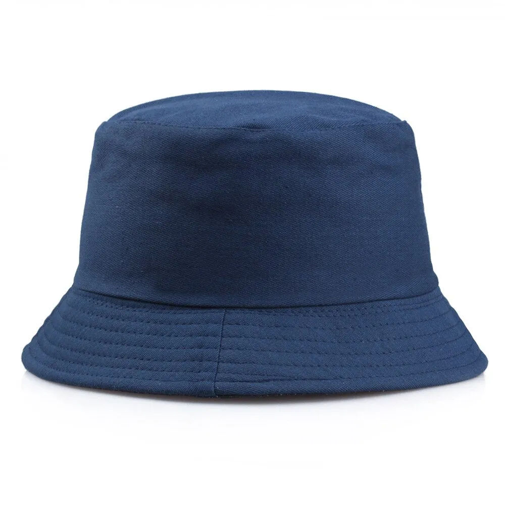 Black White Solid Bucket Hat Unisex Bob Caps Hip Hop Gorros Men women Summer Panama Cap Beach Sun Fishing boonie Hat