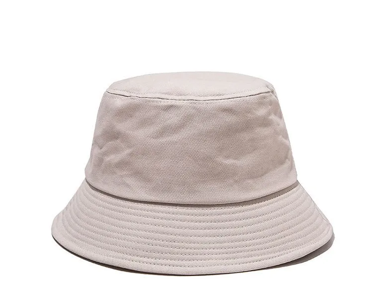 Black White Solid Bucket Hat Unisex Bob Caps Hip Hop Gorros Men women Summer Panama Cap Beach Sun Fishing boonie Hat