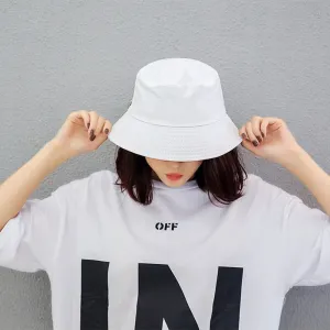 Black White Solid Bucket Hat Unisex Bob Caps Hip Hop Gorros Men women Summer Panama Cap Beach Sun Fishing boonie Hat
