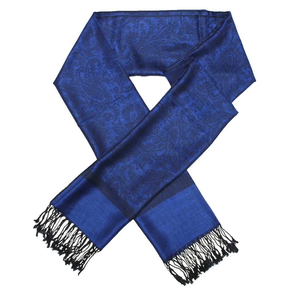 Blue Black Paisley Pashmina Scarves