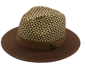 Brown with Beige Summer Hat