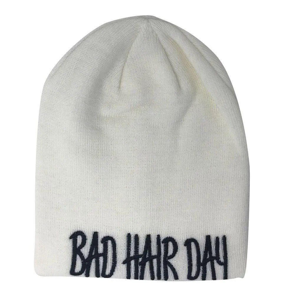 Casaba Warm Winter Beanies Bad Hair Day Embroidery Toboggan Caps Hats Men Women