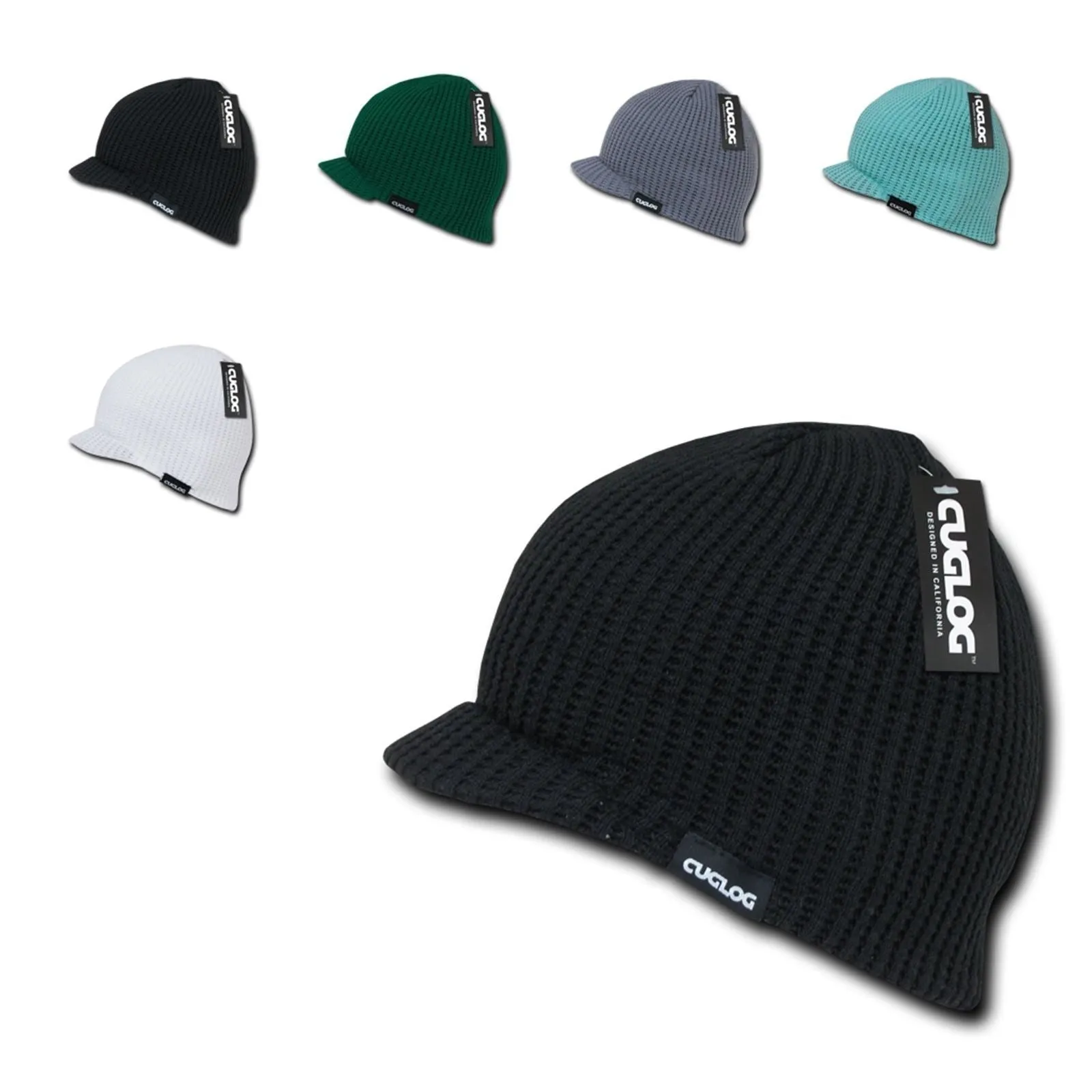 Cuglog Beanies Mckinley Waffle Knit Visor Caps Ski Snowboard Warm