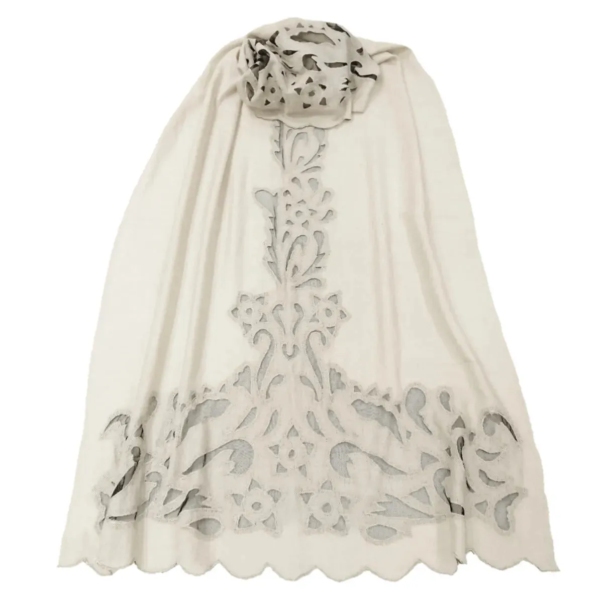 Cut-Out Design Pashmina Cashmere Stole