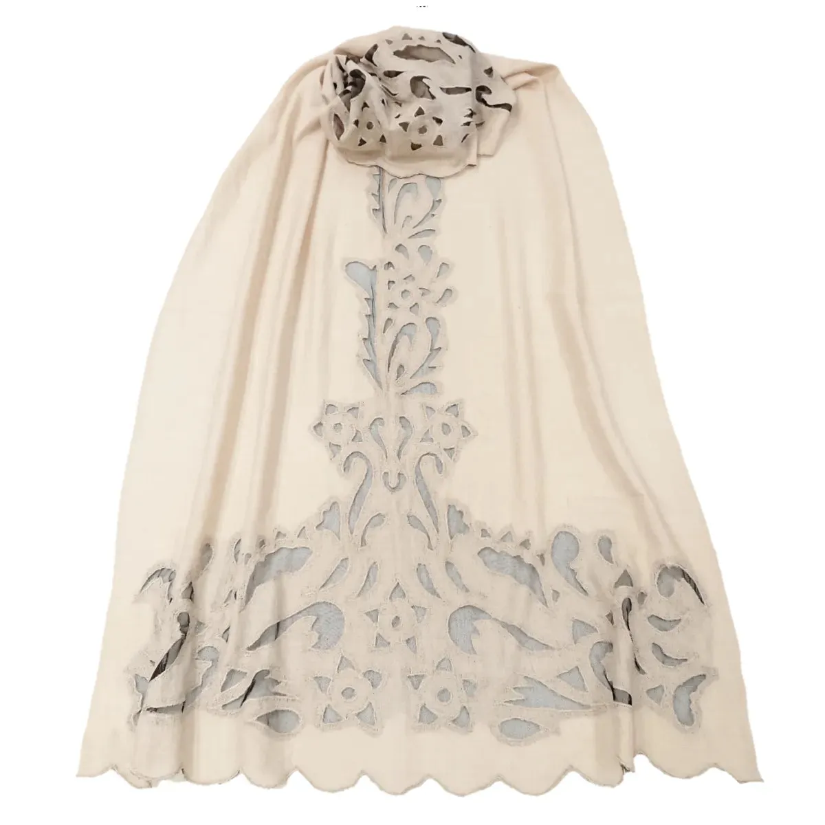 Cut-Out Design Pashmina Cashmere Stole