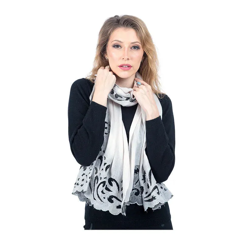 Cut-Out Design Pashmina Cashmere Stole