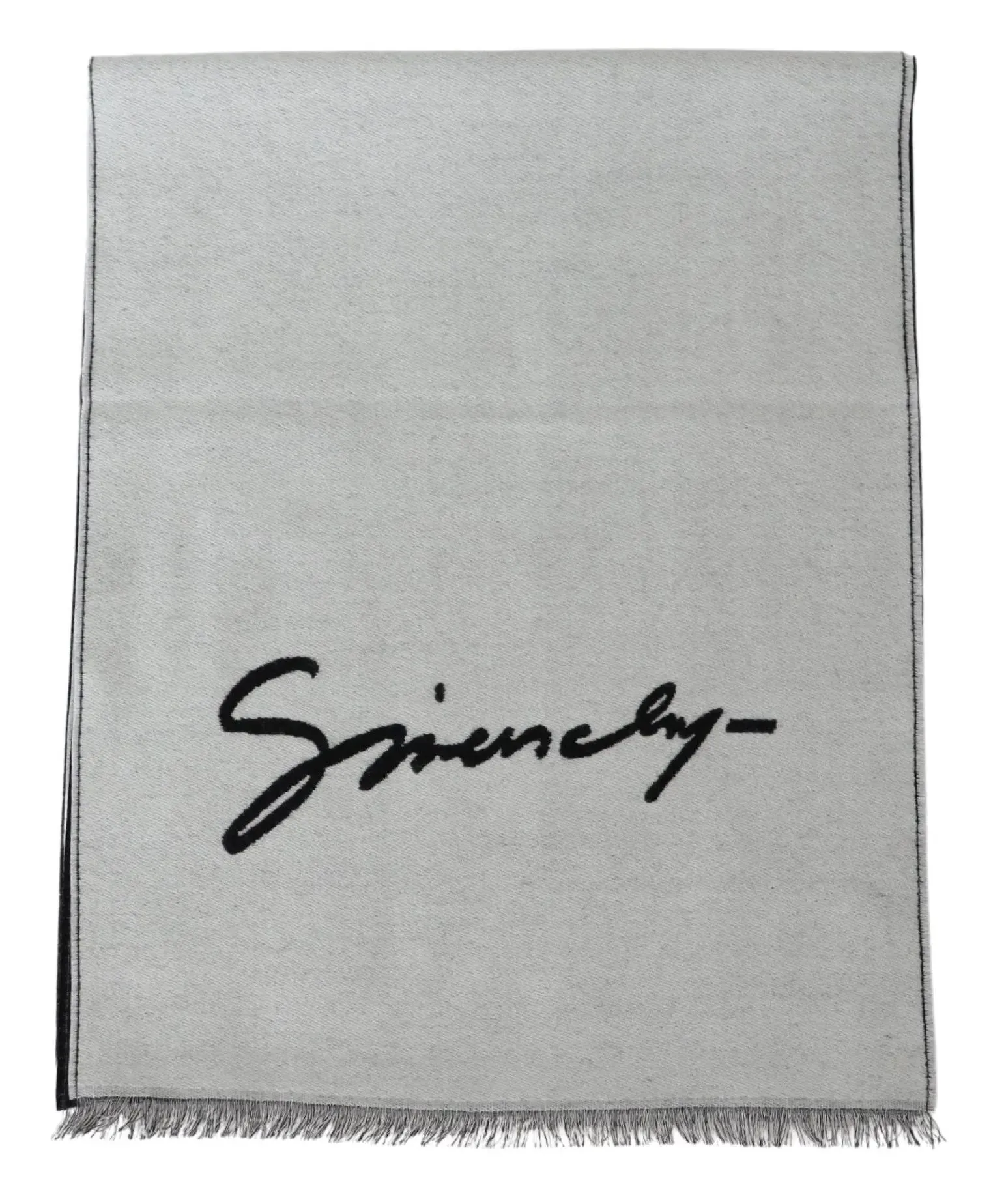 Elegant Monochrome Wool-Silk Blend Scarf