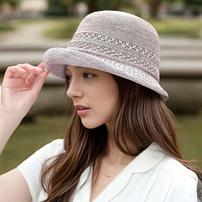 Elegant Thin Classic Versatile Breathable Casual Solid Color Checkered Hat
