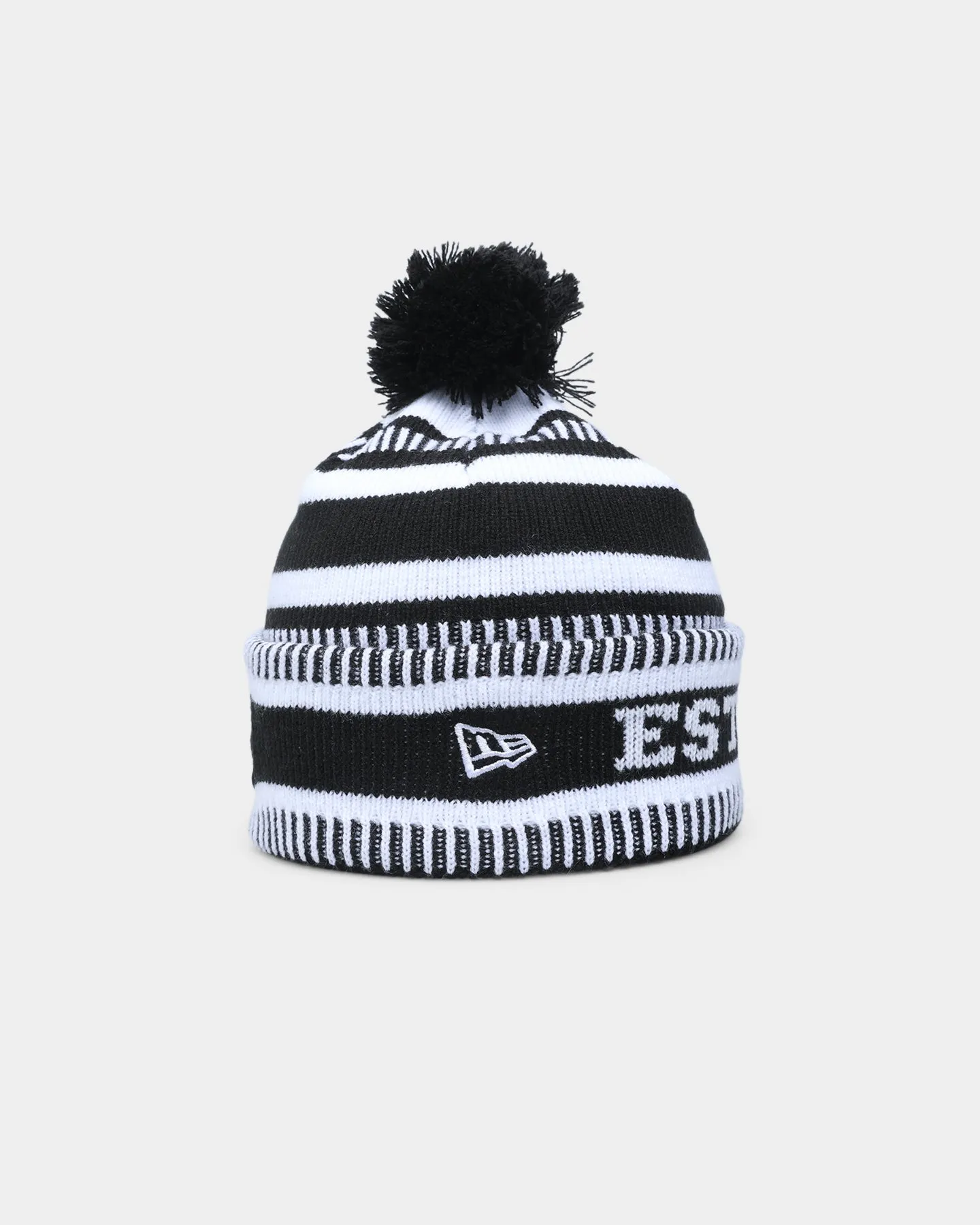 New Era Collingwood Magpies AFL Opening Bounce 2022 Pom Wordmark Beanie Black