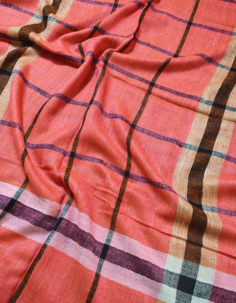 Peach Pink Pashmina Pattern Wrap 5632