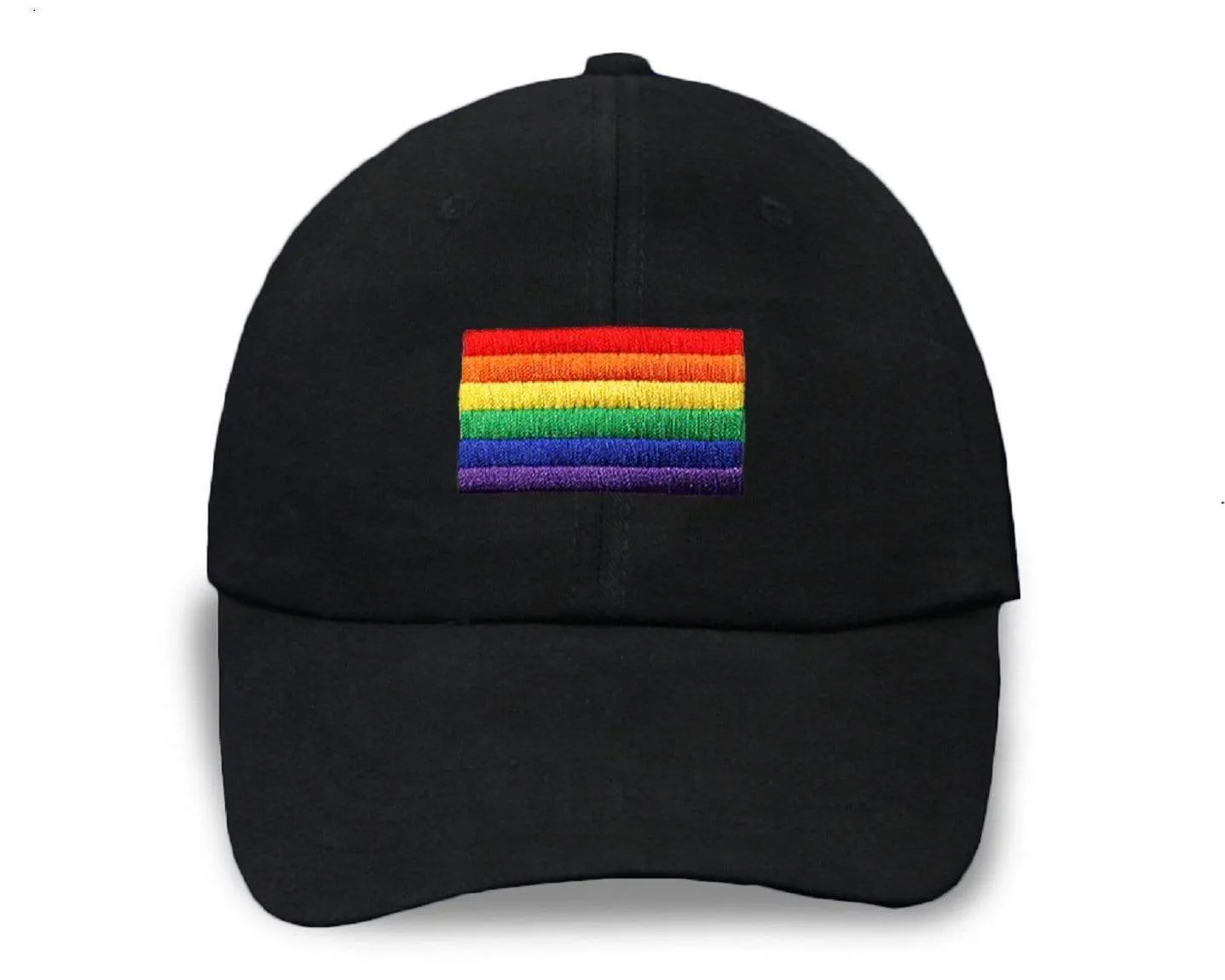Rainbow Flag Baseball Hats in Black