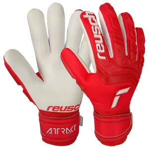 Reusch Attrakt Grip Finger Support GK Gloves - Red/White