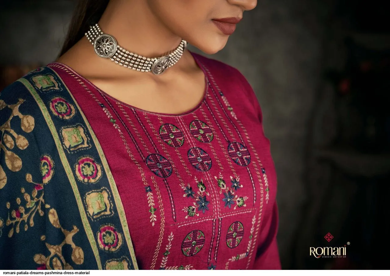 Romani Patiala Dreams Pashmina Dress Material (449x10)
