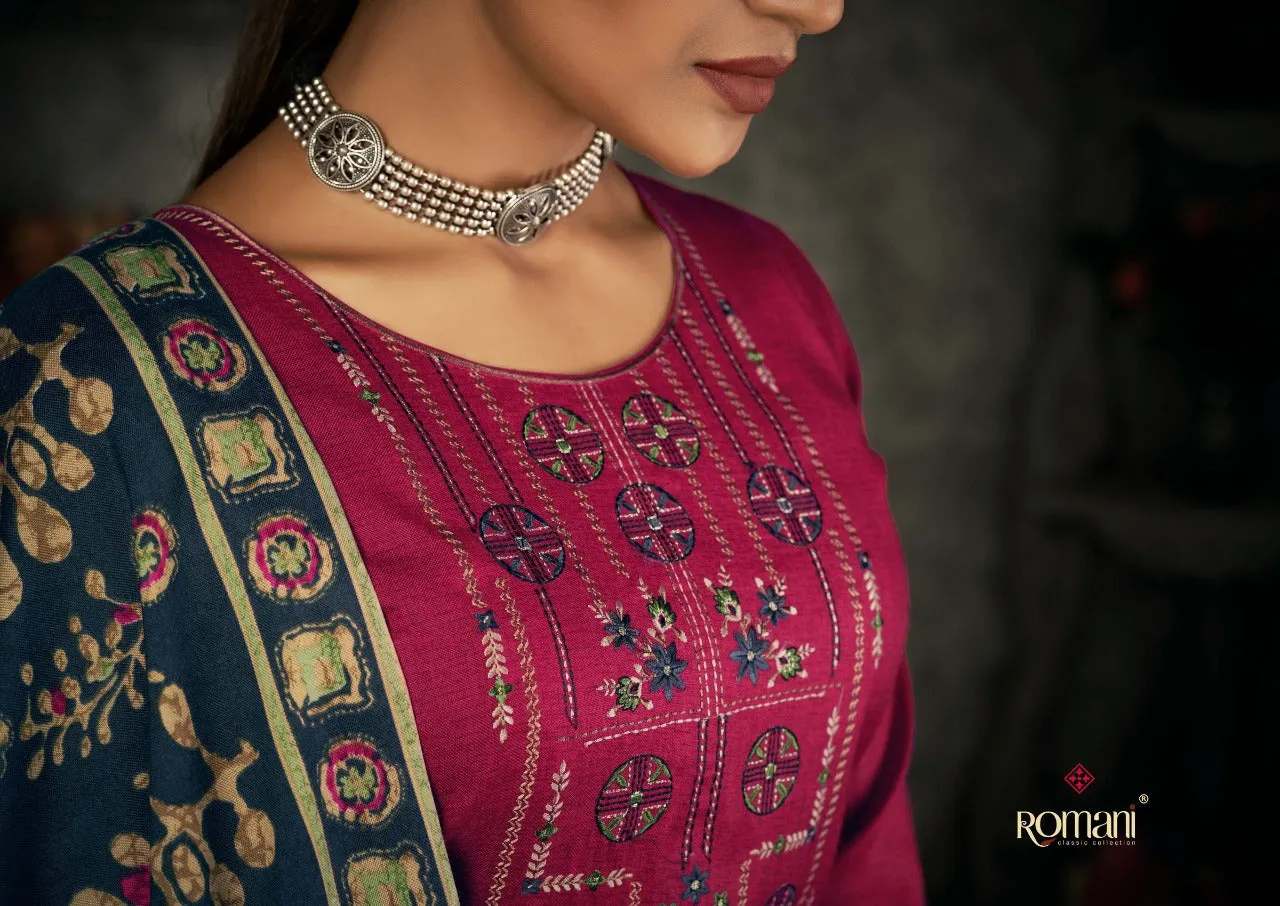 Romani Patiala Dreams Pashmina Dress Material (449x10)