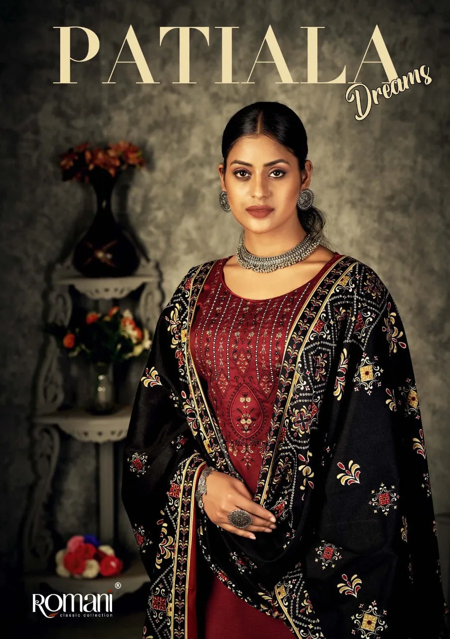 Romani Patiala Dreams Pashmina Dress Material (449x10)