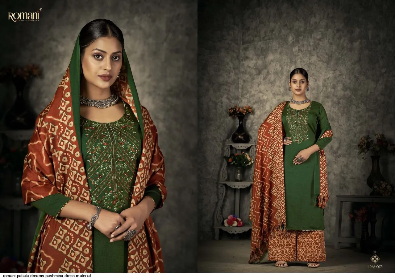 Romani Patiala Dreams Pashmina Dress Material (449x10)