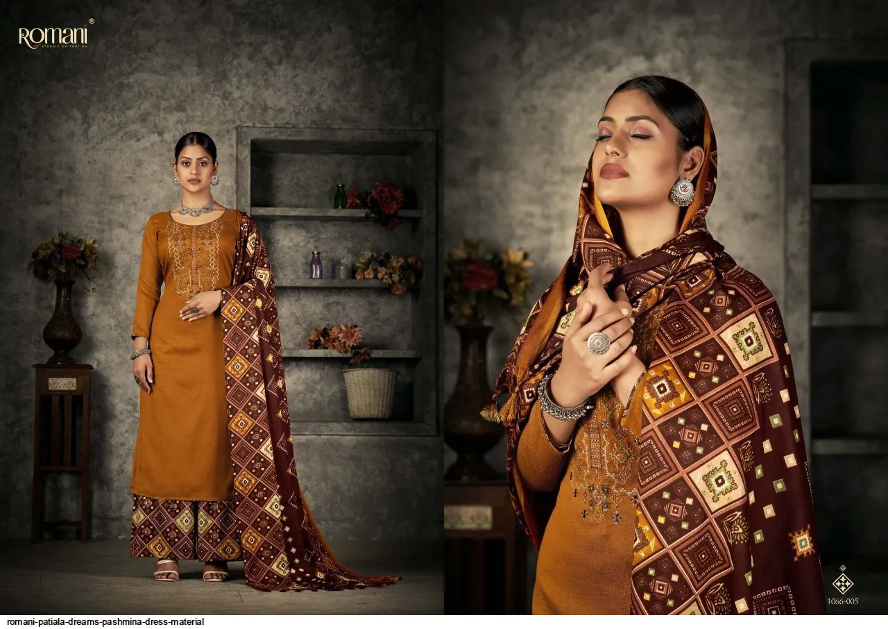 Romani Patiala Dreams Pashmina Dress Material (449x10)
