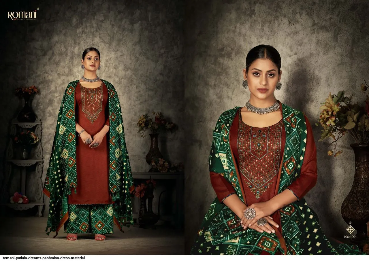 Romani Patiala Dreams Pashmina Dress Material (449x10)