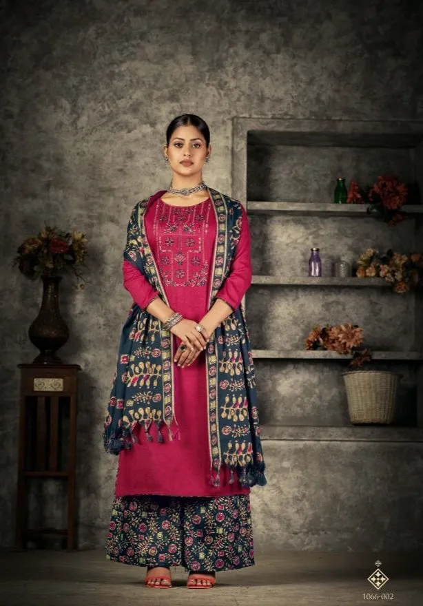 Romani Patiala Dreams Pashmina Dress Material (449x10)