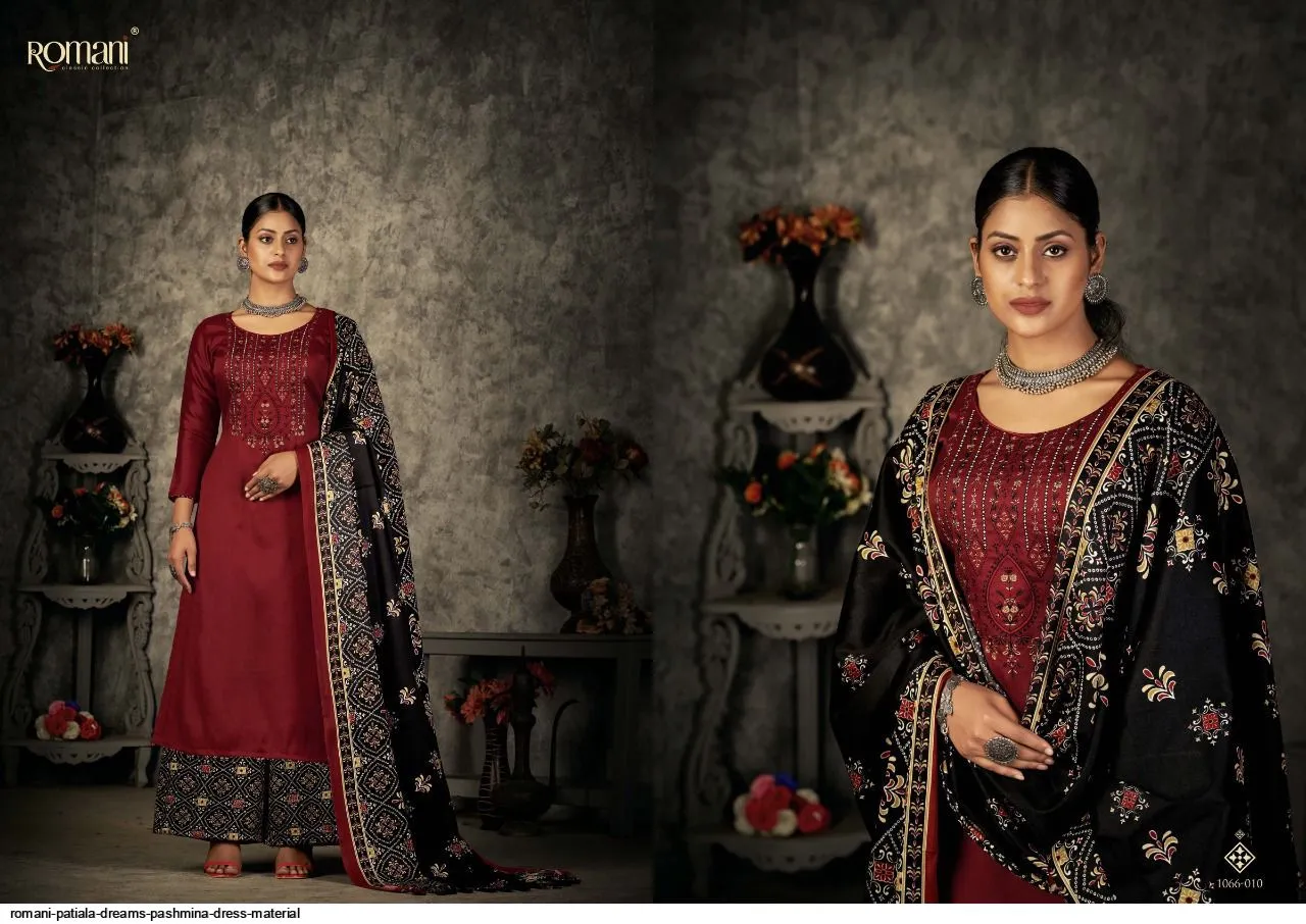 Romani Patiala Dreams Pashmina Dress Material (449x10)
