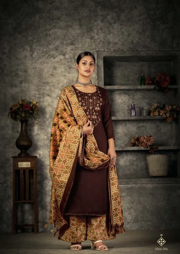 Romani Patiala Dreams Pashmina Dress Material (449x10)