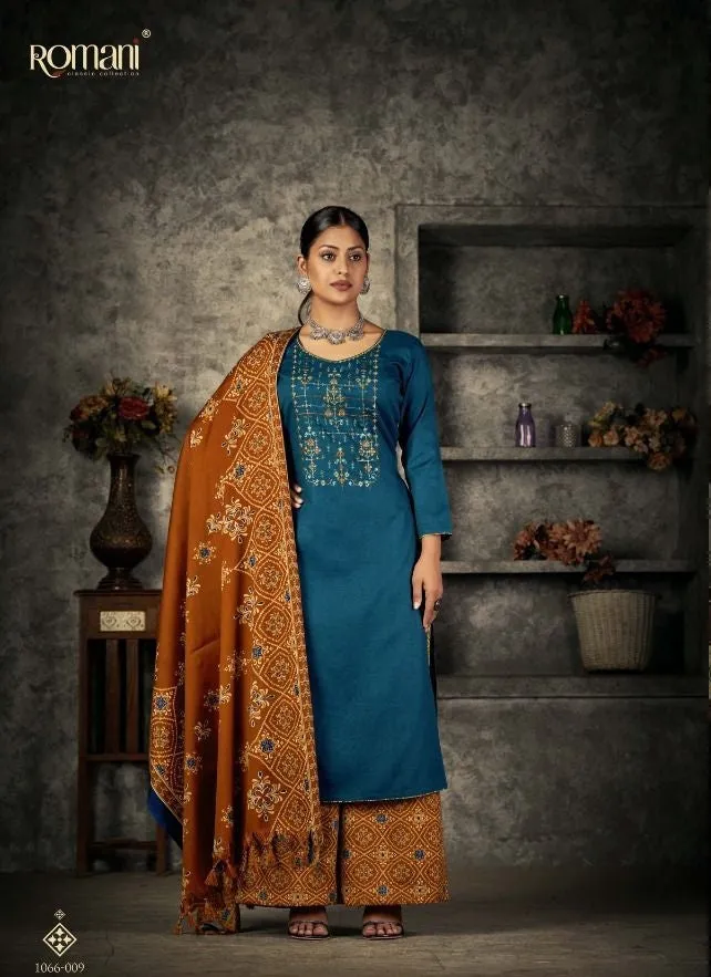 Romani Patiala Dreams Pashmina Dress Material (449x10)