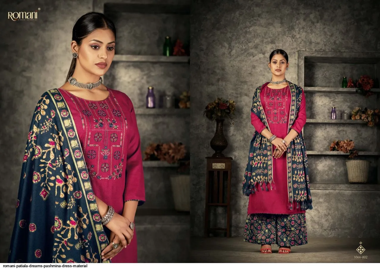 Romani Patiala Dreams Pashmina Dress Material (449x10)