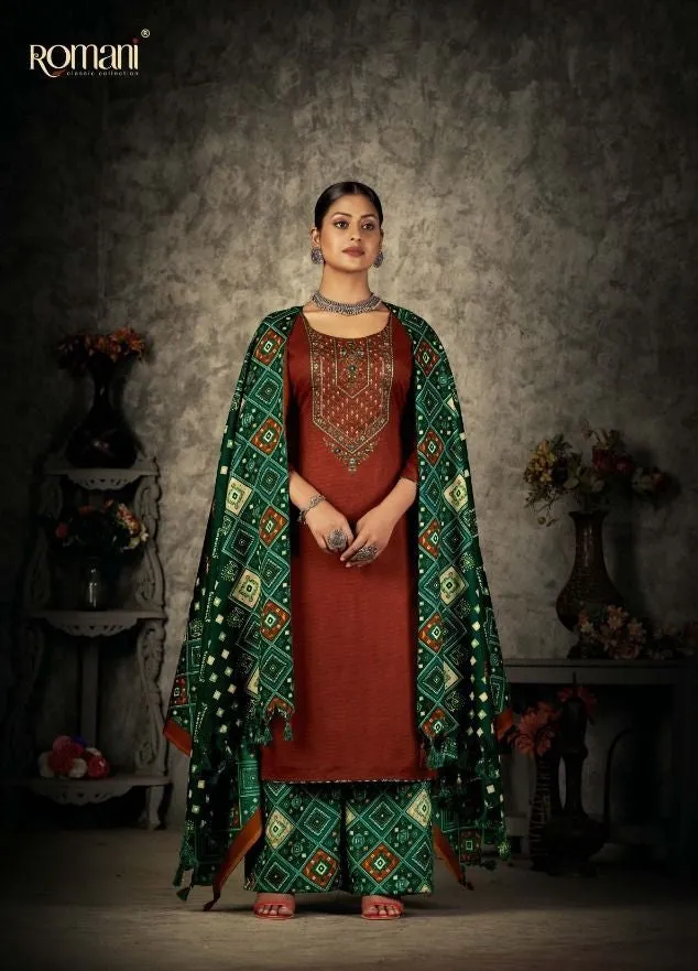 Romani Patiala Dreams Pashmina Dress Material (449x10)