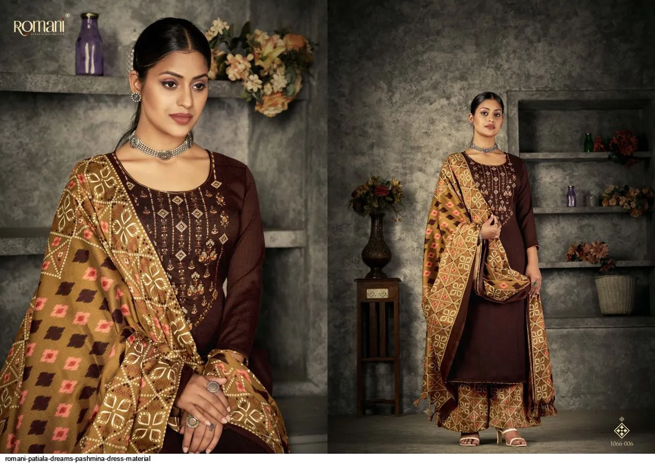 Romani Patiala Dreams Pashmina Dress Material (449x10)