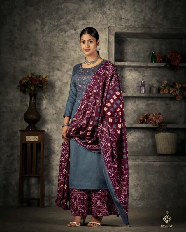 Romani Patiala Dreams Pashmina Dress Material (449x10)