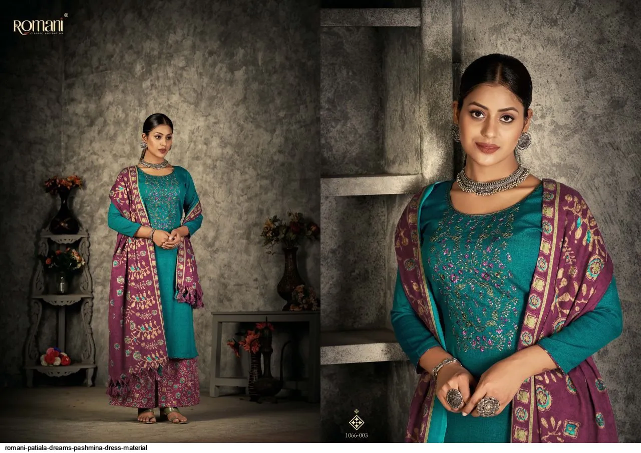 Romani Patiala Dreams Pashmina Dress Material (449x10)