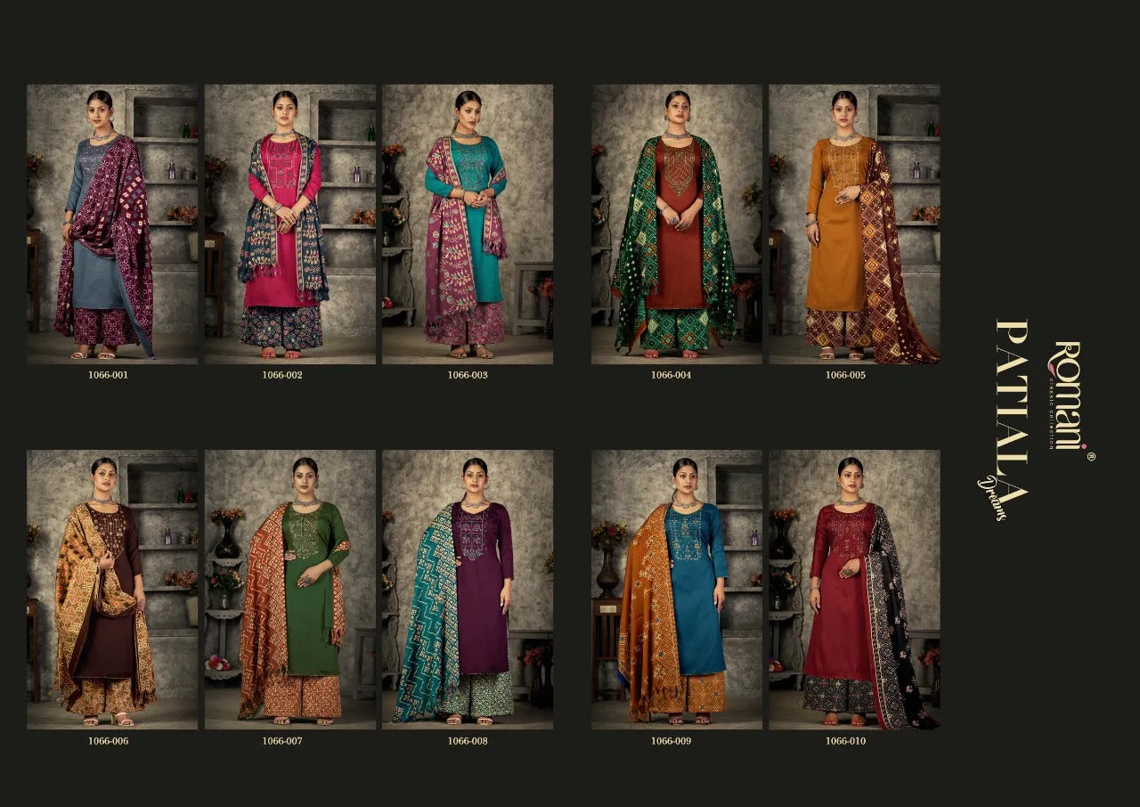 Romani Patiala Dreams Pashmina Dress Material (449x10)