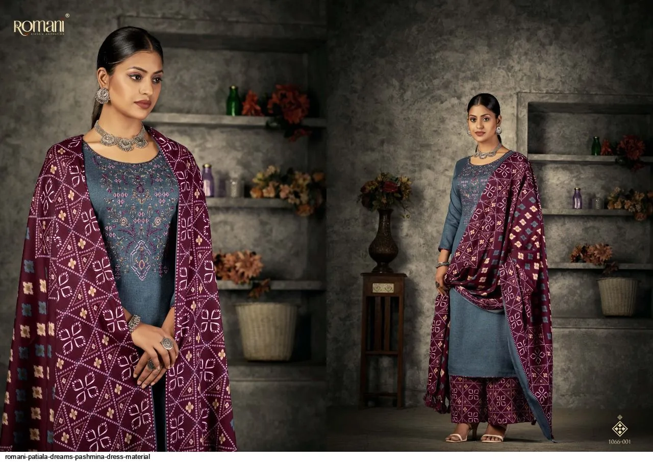 Romani Patiala Dreams Pashmina Dress Material (449x10)