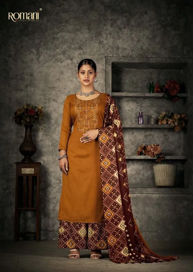 Romani Patiala Dreams Pashmina Dress Material (449x10)