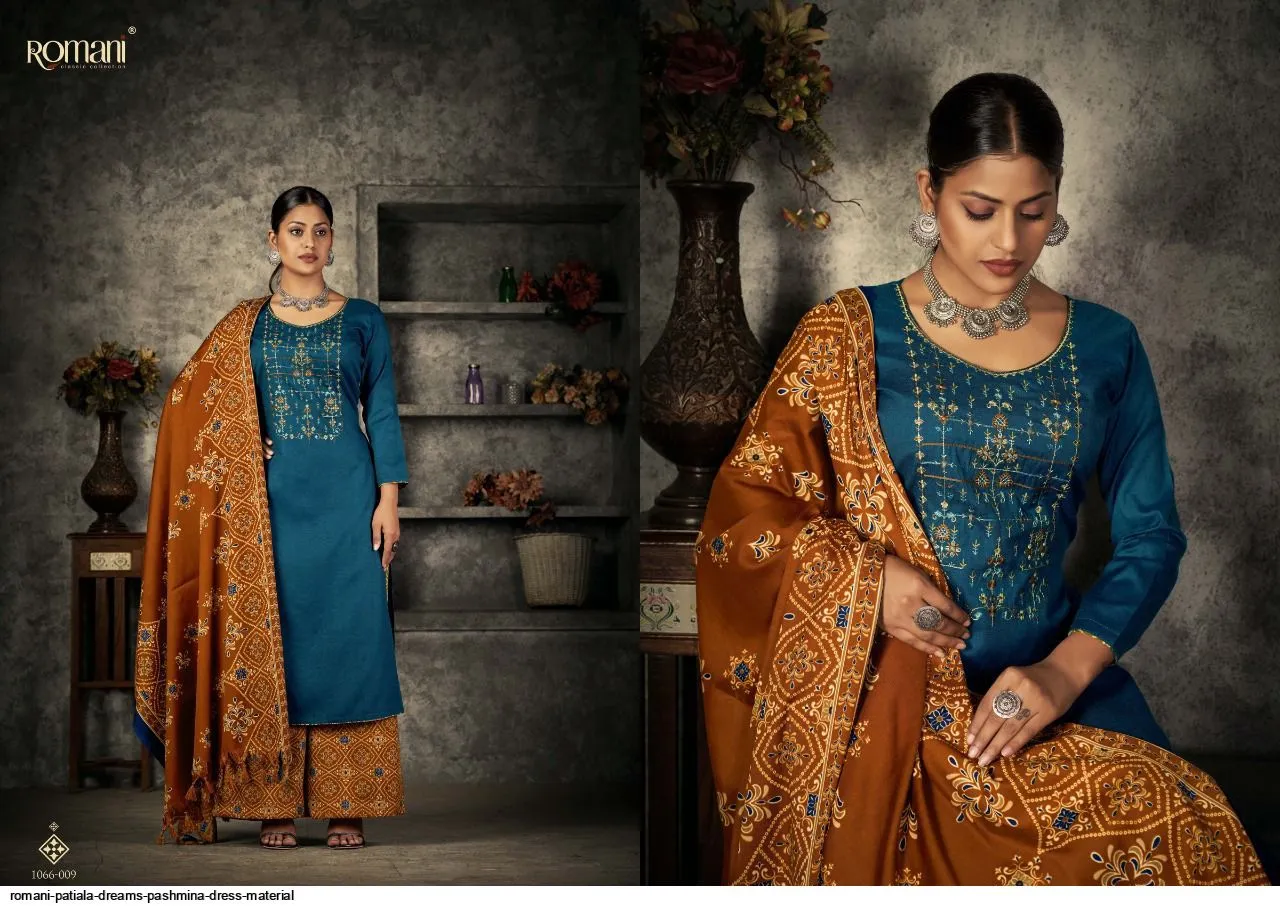 Romani Patiala Dreams Pashmina Dress Material (449x10)