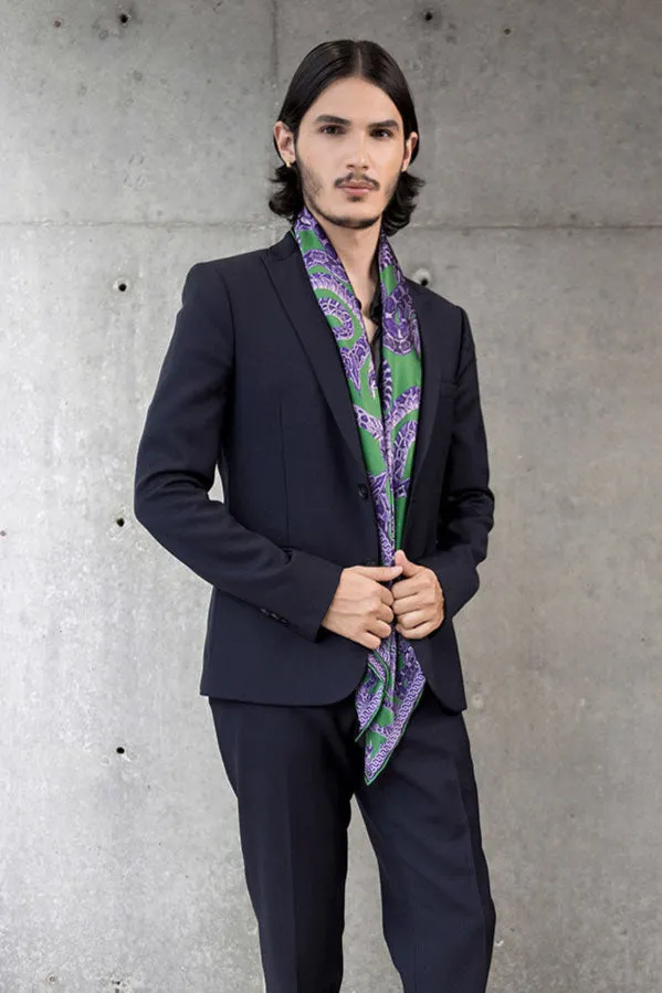 Silk Snake Scarf - Purple x Jade (Large)
