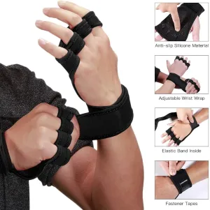Weight Lifting Workout Gloves with Built-in Wrist Wraps   B10617