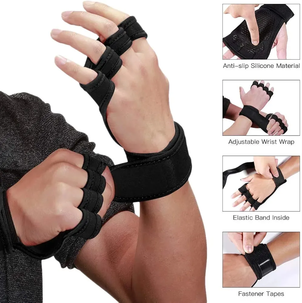 Weight Lifting Workout Gloves with Built-in Wrist Wraps   B10617
