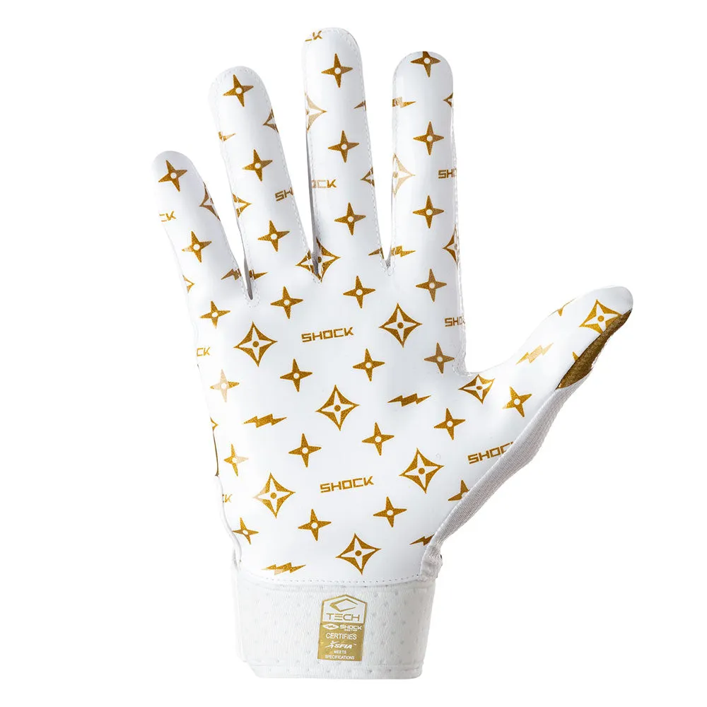 White/Gold Lux Showtime Receiver Gloves