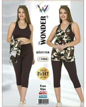 Women's Bustier Sportswear 3 Pcs Set - MWL1004