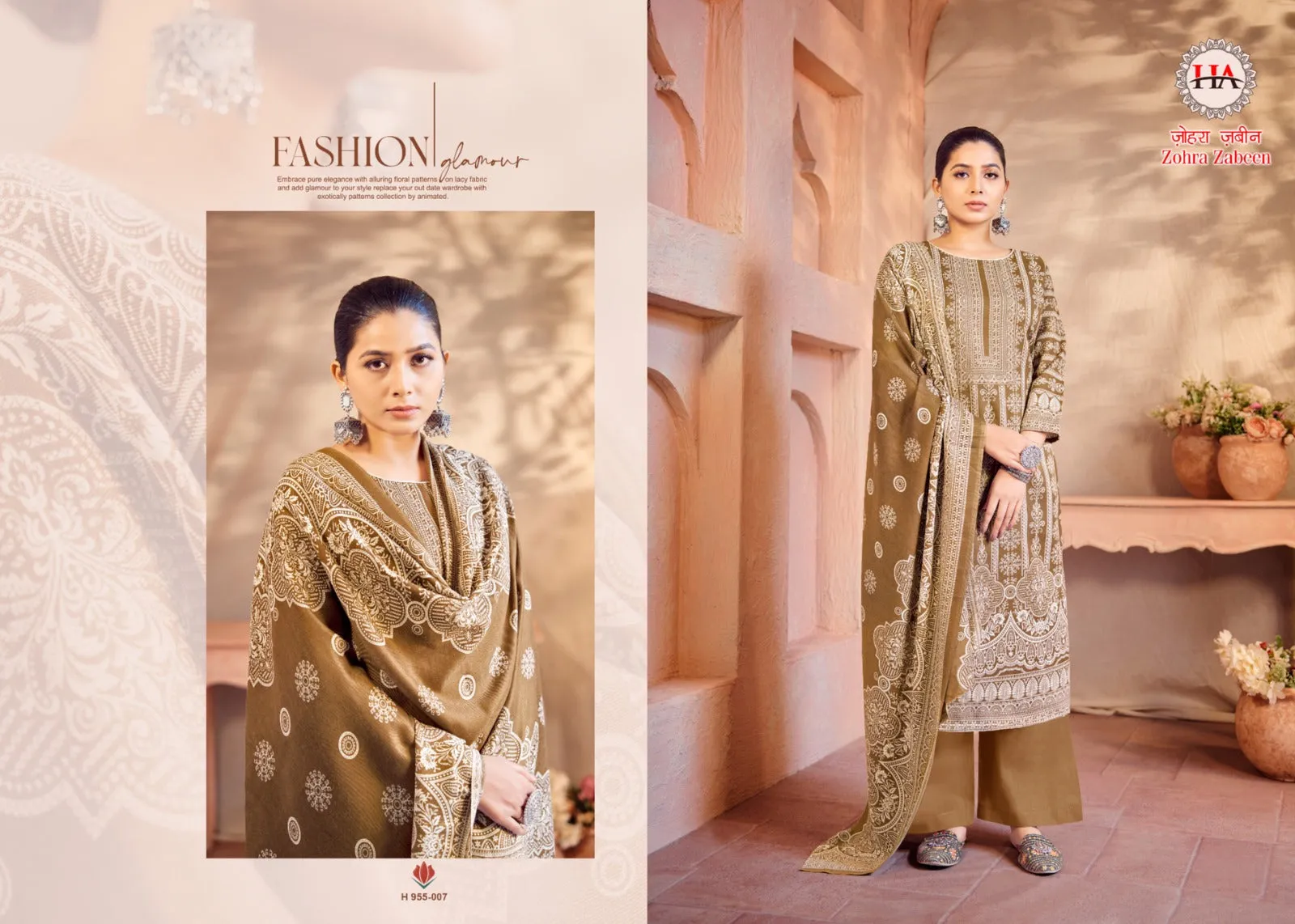 Zohra Zabeen Pure Pashmina Spun Digital Print Suit (395x08)