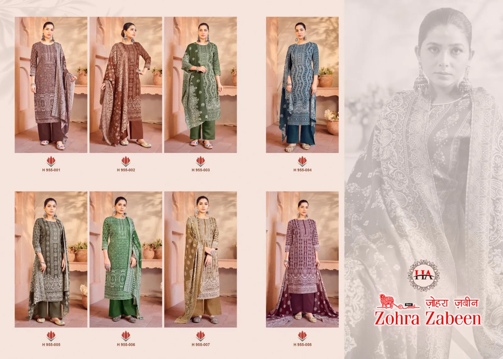 Zohra Zabeen Pure Pashmina Spun Digital Print Suit (395x08)