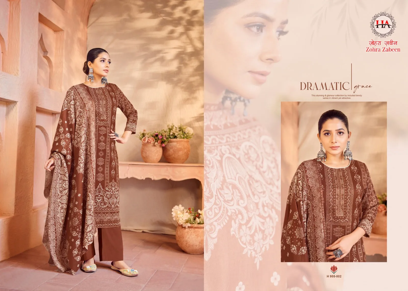 Zohra Zabeen Pure Pashmina Spun Digital Print Suit (395x08)