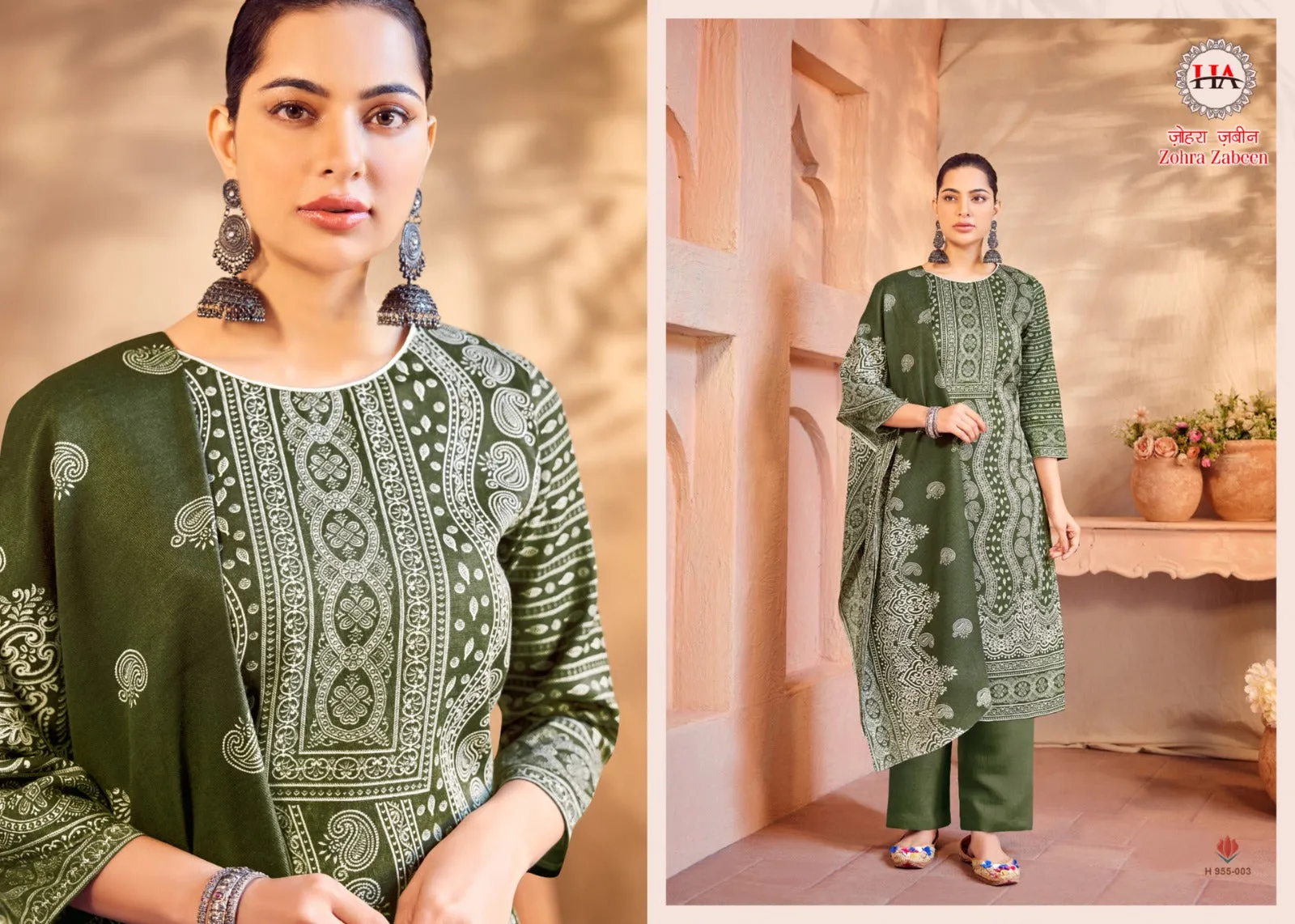 Zohra Zabeen Pure Pashmina Spun Digital Print Suit (395x08)