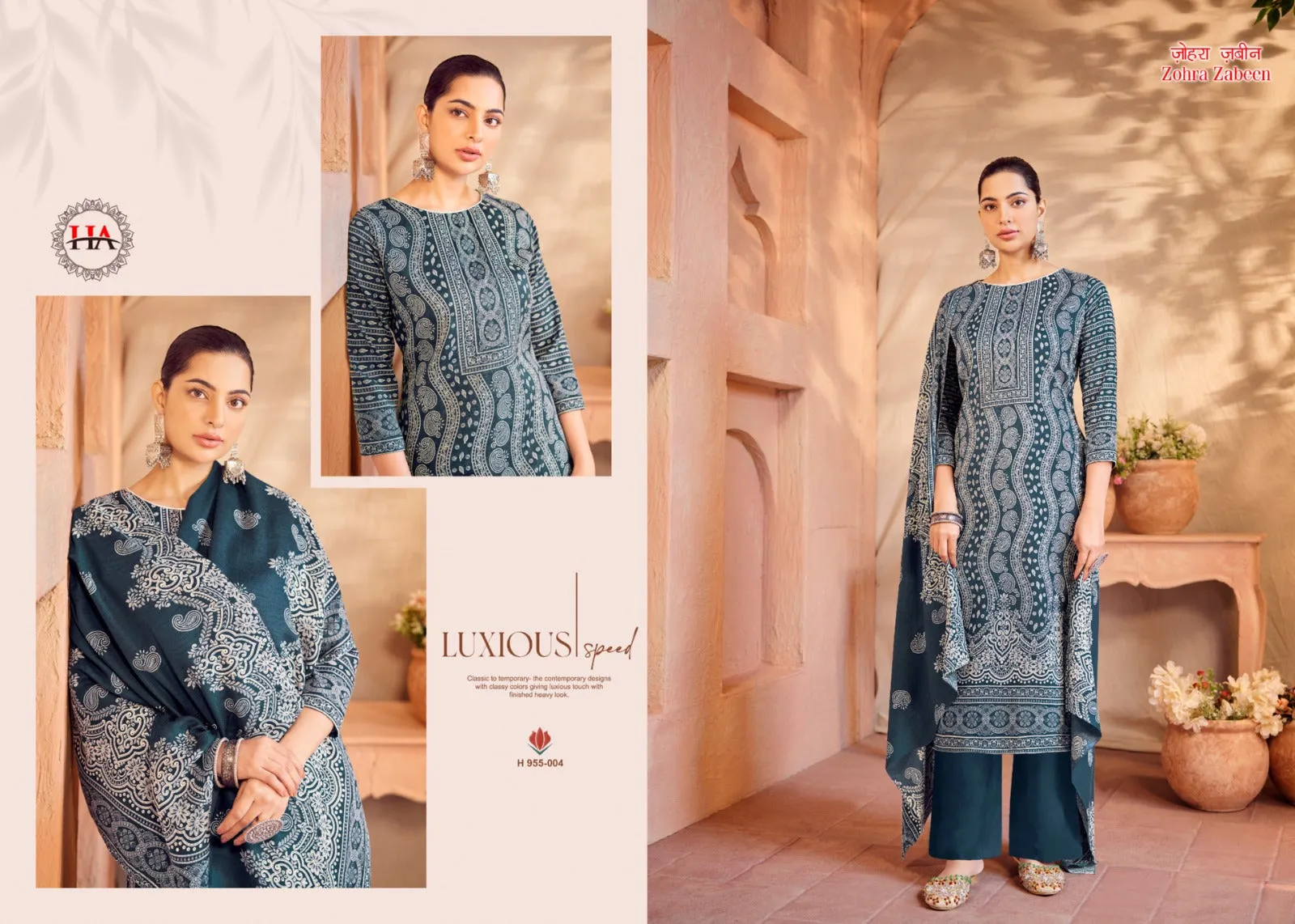 Zohra Zabeen Pure Pashmina Spun Digital Print Suit (395x08)